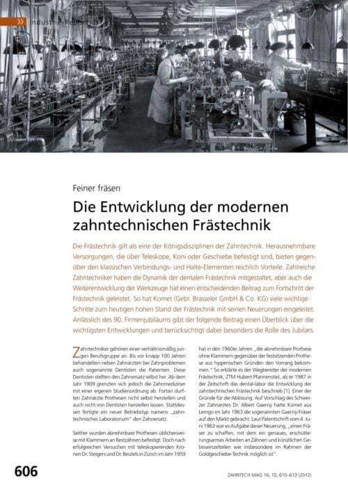 FB | Die Entwicklung der modernen zahntechnischen Frästechnik