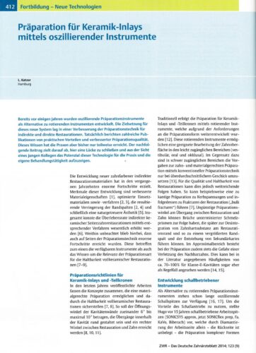 FB | Präparation für Keramik-Inlays mittels oszillierender Instrumente