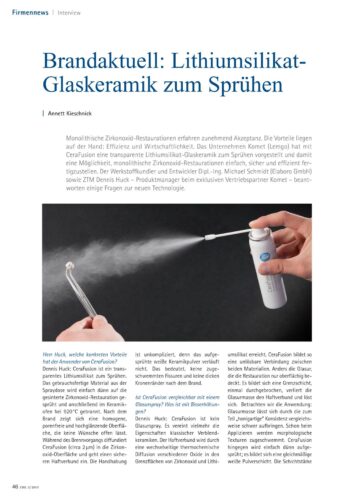 FB | Brandaktuell: Lithiumsilikat-Glaskeramik zum Sprühen