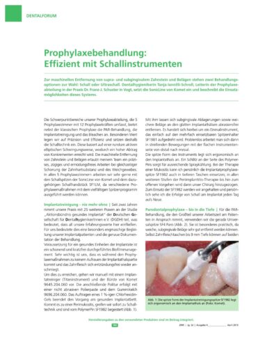 FB | Prophylaxebehandlung: Effizient mit Schallinstrumenten