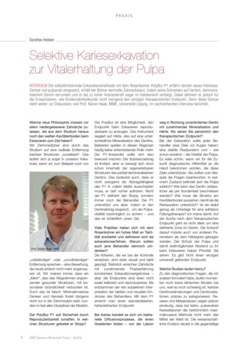 FB | Selektive Kariesexkavation zur Vitalerhaltung der Pulpa