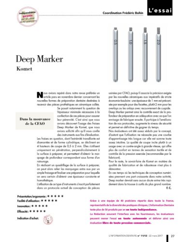 Revue de Presse | Banc d'essai Deep Marker