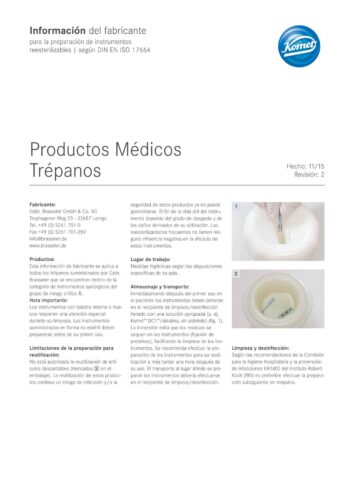 Información del fabricante | Productos Médicos Trépanos