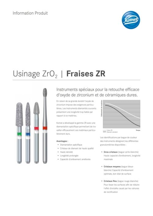 Information Produit | Usinage ZrO2 | Fraises ZR