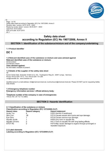Safety data sheet | DC1