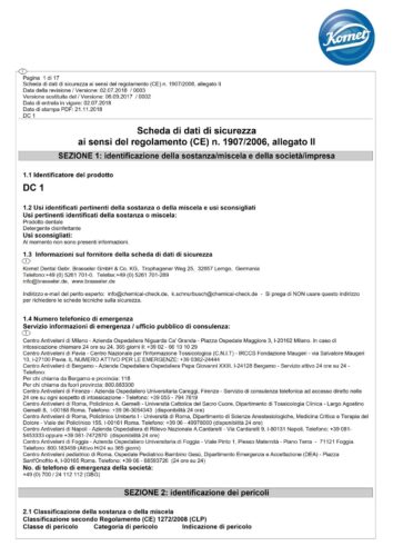 Scheda di sicurezza | DC1