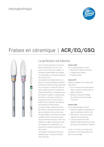 Information Produit | Fraises en céramique ACR/EQ/GSQ