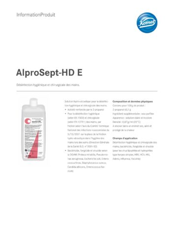 Information Produit | AlproSept-HD E