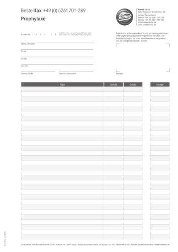 Bestellfax | Prophylaxe