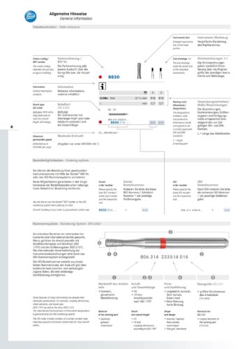 Allgemeine Hinweise | General note | Katalog | Catalog