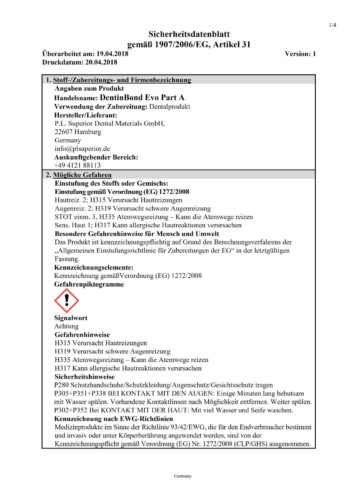 Sicherheitsdatenblatt DentinBond Evo
