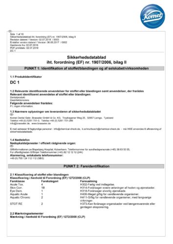 Sikkerhedsdatablad | DC1
