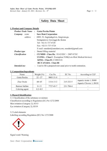 Sicherheitsdatenblatt | Guttaperchaspitzen