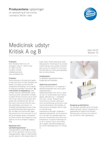 Manufacturer’s Information | Medical Devices Critical A and B