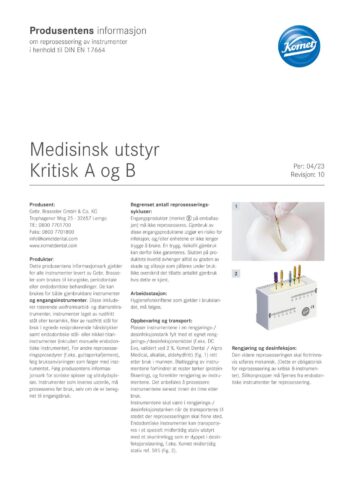 NO Manufacturer’s Information | Medical Devices Critical A and B
