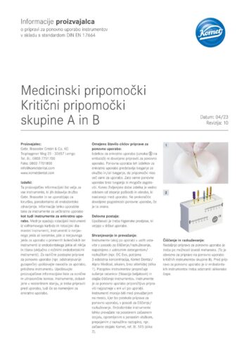 SL Manufacturer’s Information | Medical Devices Critical A and B